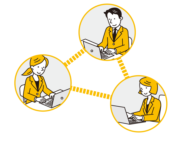 リモートワーク・出社の<br/>ハイブリッド環境で働ける